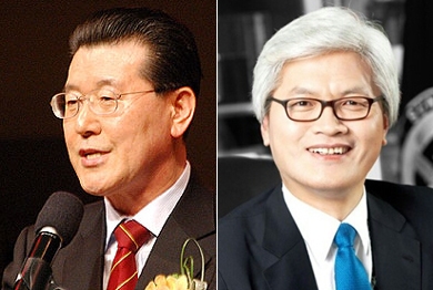 한국기독교한림원 이사장 조용목 목사(왼쪽)와 원장인 정상운 박사