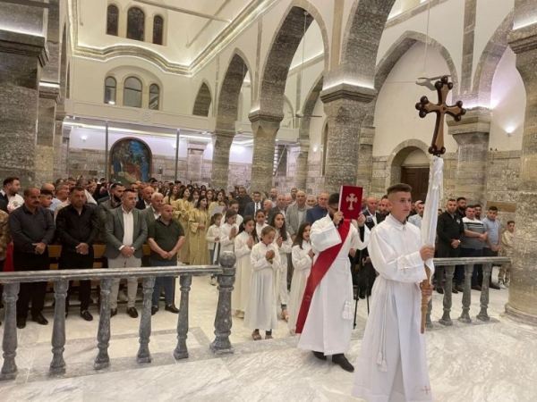 이라크의 한 교회에서 2022년 부활절예배가 드려졌다.     ©ACN