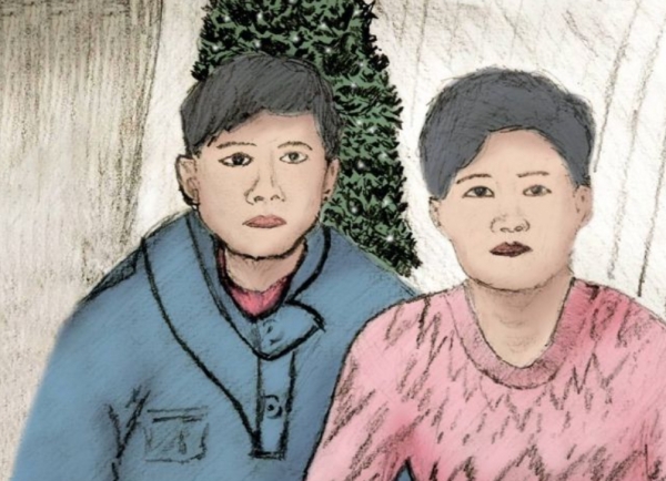 북한 성도가 보낸 사진을 보안을 위해 탈북민 성도가 그린 그림으로 대체했다. ⓒ모퉁이돌선교회