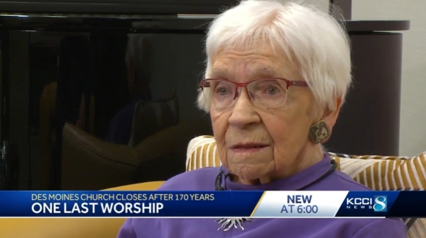 교회에서 가장 오래 봉사한 교인, 94세의 메리 루 아스펜그렌(Mary Lou Aspengren)    ⓒKCCI 방송 캡처